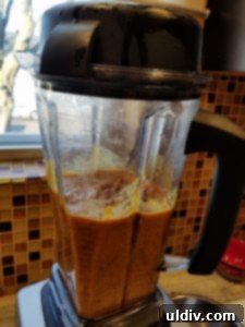 Delicious by Any Other Name 8 The smoothly blended mixture of roasted eggplant, peppers, and tomatoes, a foundational step for Zacusca.