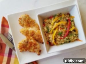 Second Helping of Spring Healthy Eating Book Reviews All Day Long 7 The delicious combination of Thai Lime Quinoa Salad and Potato Chip Crusted Chicken, ready to be enjoyed