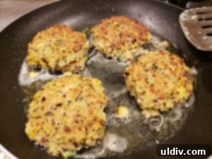 Elevated Quinoa Patties for Your Best Vegetarian Life 8 Freshly fried quinoa patties on a plate