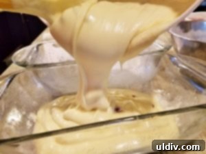 Nielsen Massey Summer Finale Review and Giveaway The Scent of Vanilla 4 Pound cake batter in a baking pan, ready for the oven.