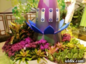 Macy's Flower Show A Burst of Spring 6 Futuristic floral landscape featuring intricate floating cities and alien-inspired botanical technology at Macy's Paradisios exhibit