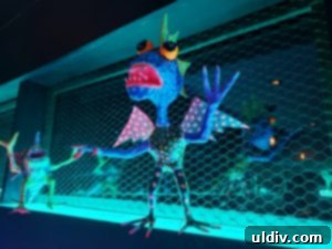 Colorful Alebrijes adding a magical touch to Mezcalito's decor
