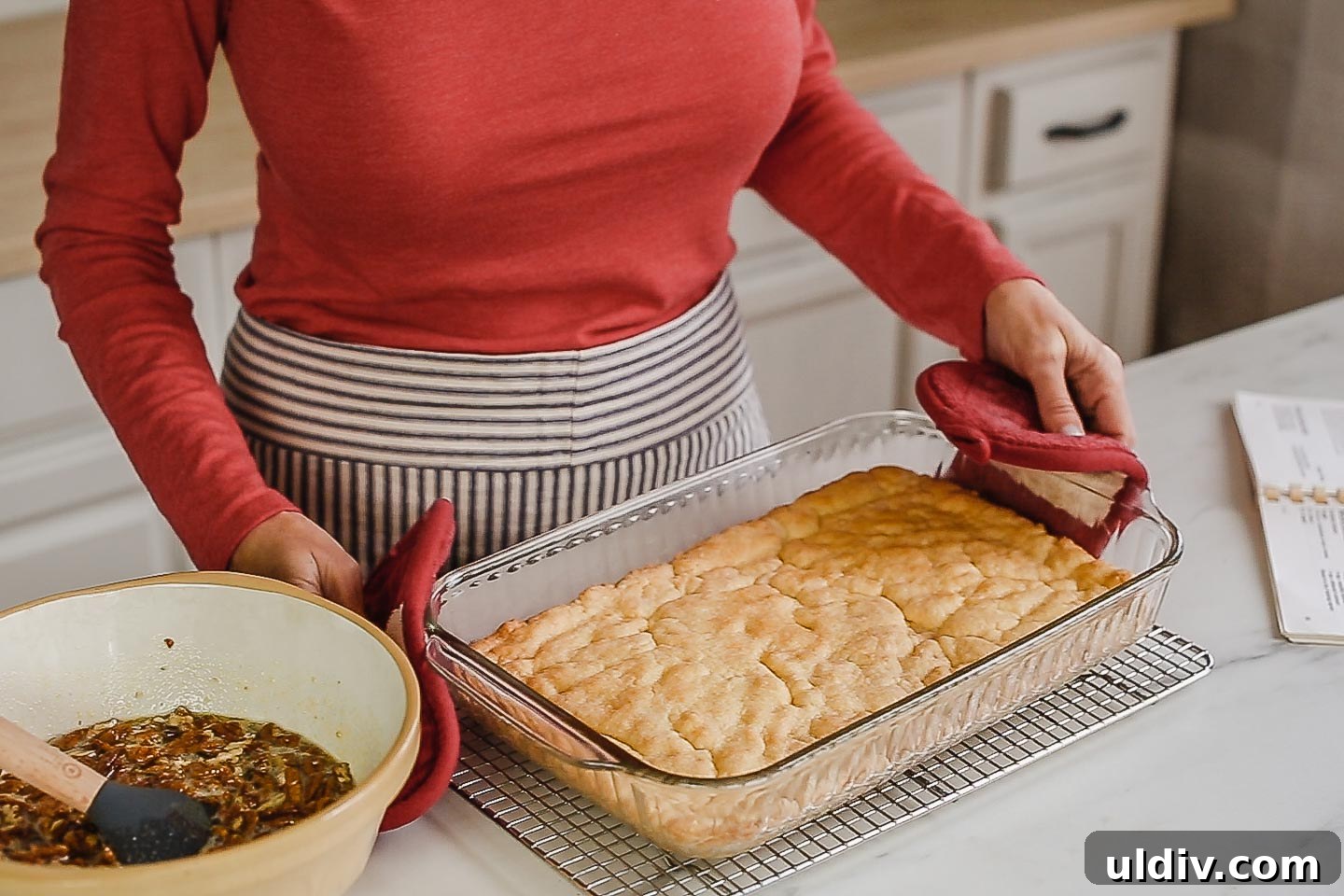 Chewy Pecan Pie Bars with Buttery Shortbread Crust 3 Bottom crust of pecan pie bars.