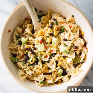 Southwest Chicken Pasta Salad with Corn & Avocado 3 img 16046 4