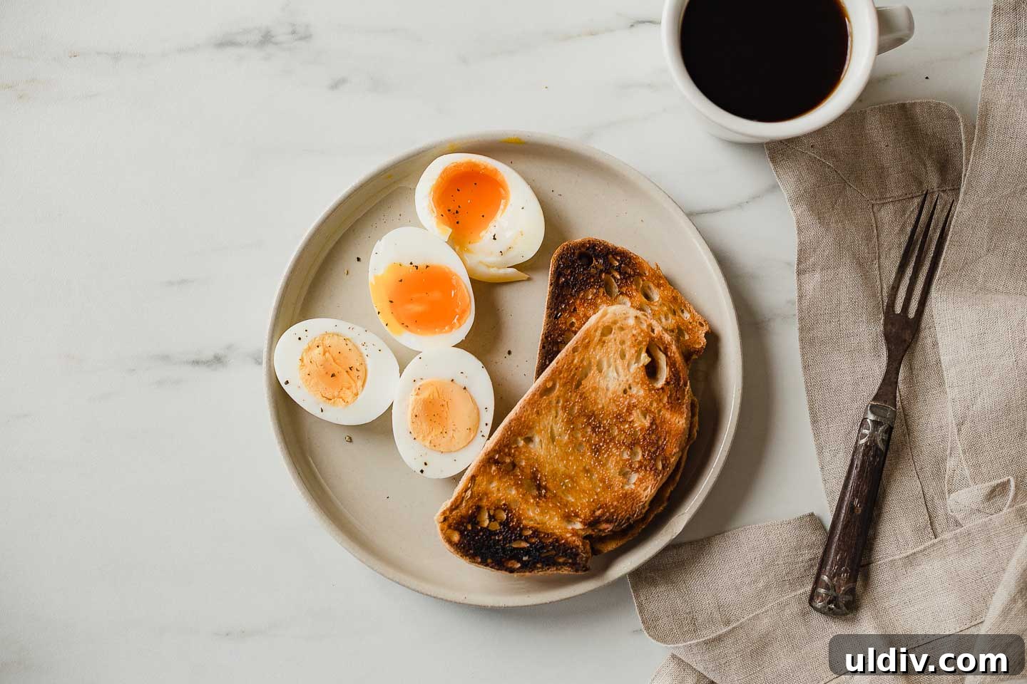 Instant Pot: How to Make Perfect Hard and Soft Boiled Eggs 6 Eggs on a plate with toast