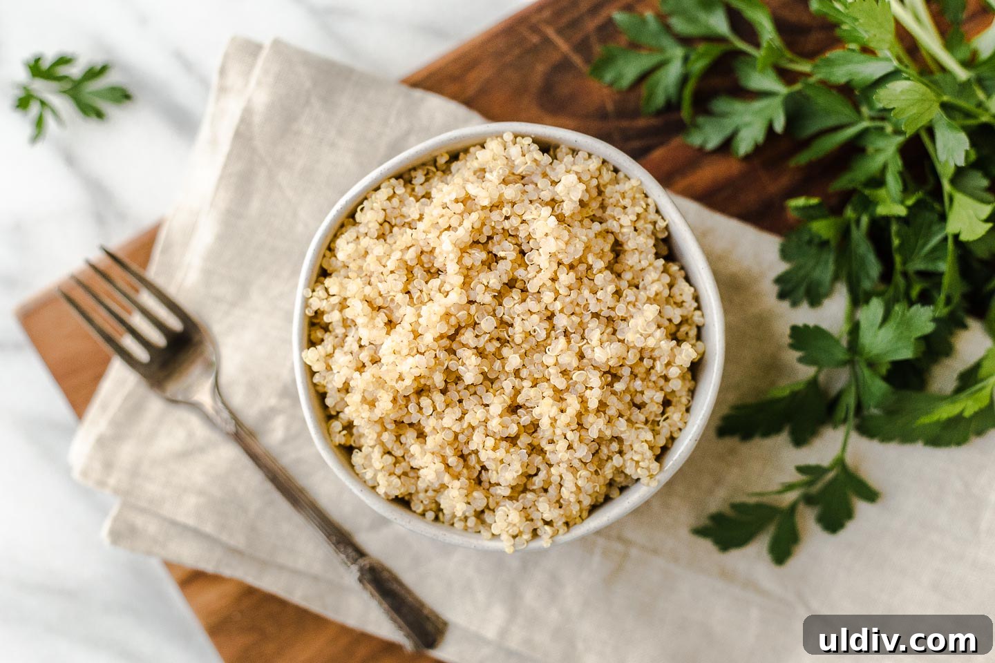 A bowl of quinoa.