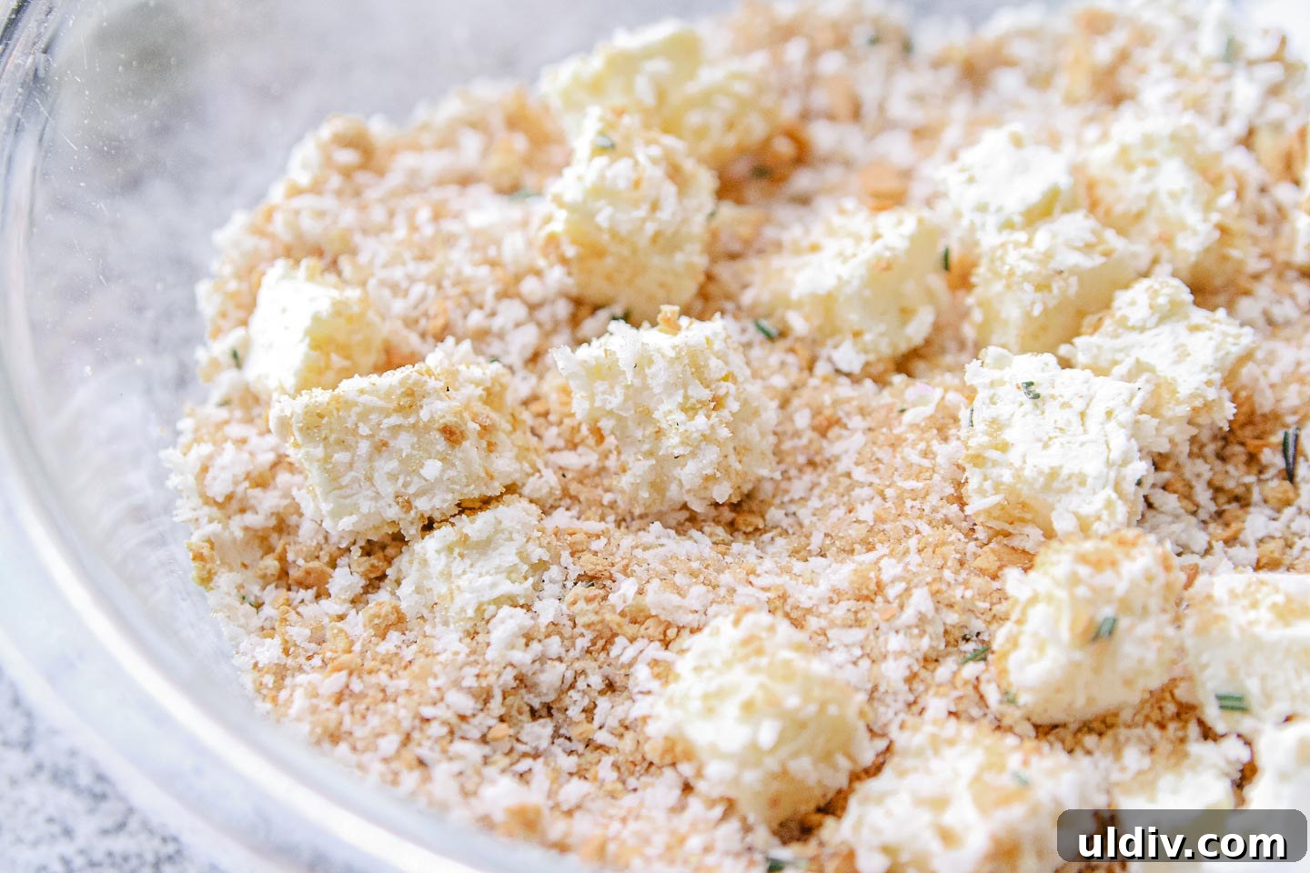 Creamy Sweet Potato Casserole with Crunchy Pecan Topping 4 Panko crumb topping in a bowl.
