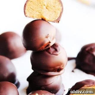 Low-Fat Peanut Butter Energy Bites for Snacking 2 Yes! Peanut Butter Balls can be low fat and delicious at the same time!