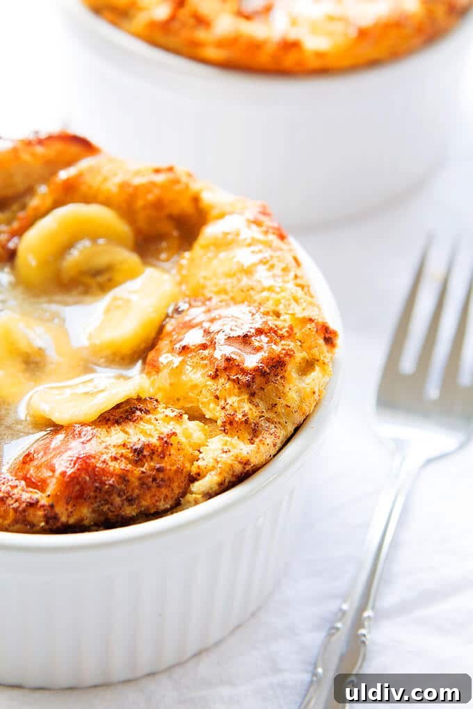 Louisiana Bread Pudding - How to make bread pudding Louisiana style! Louisiana Bread Pudding in ramekin.